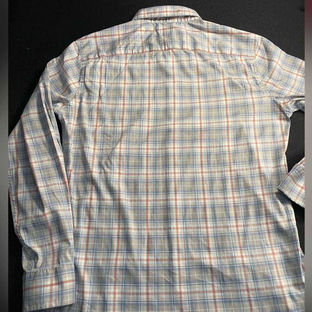 Faherty long sleeve button down lightweight plaid shirt sx M - Picture 7 of 11